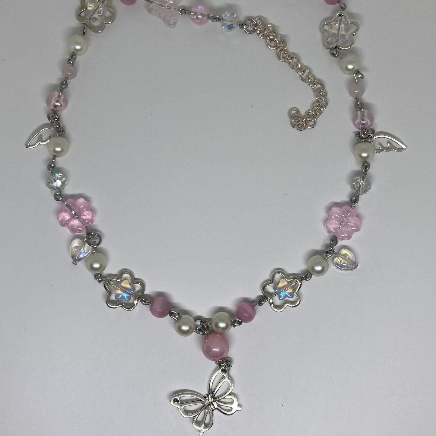 Pink Butterfly Necklace