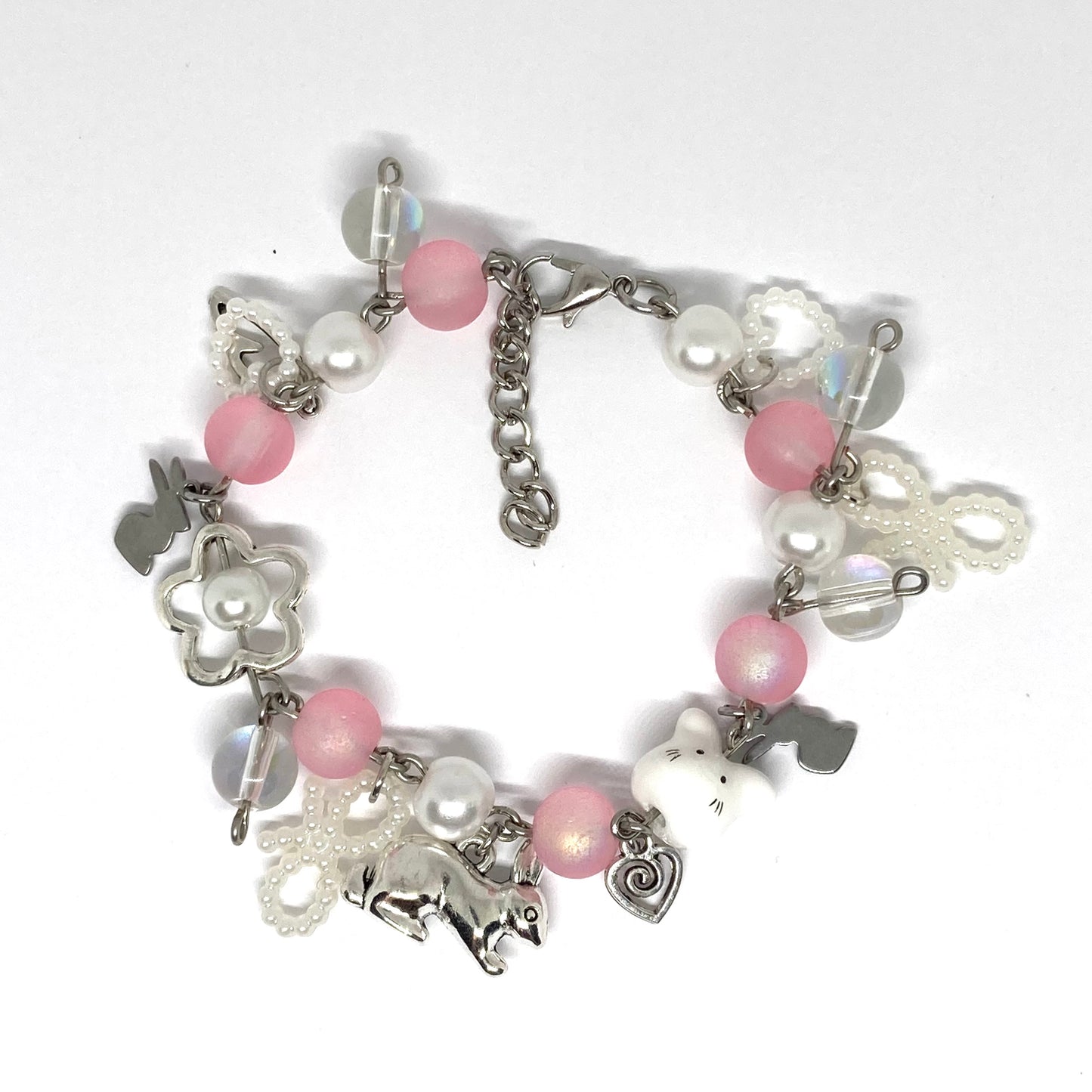 Pink Bunny charm bracelet