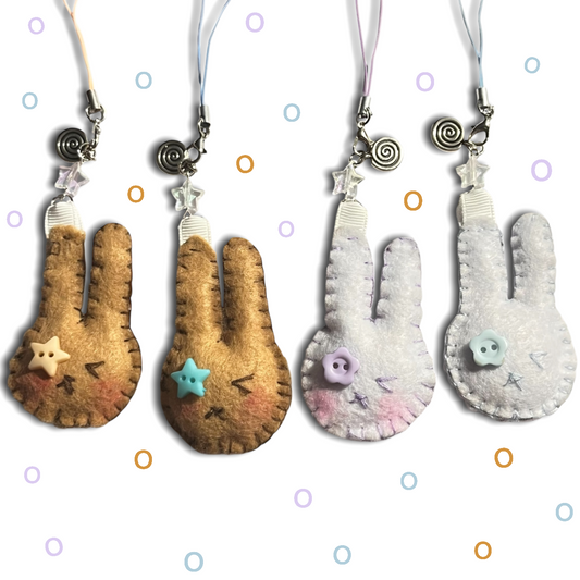 Felt Bunny Phone Charms