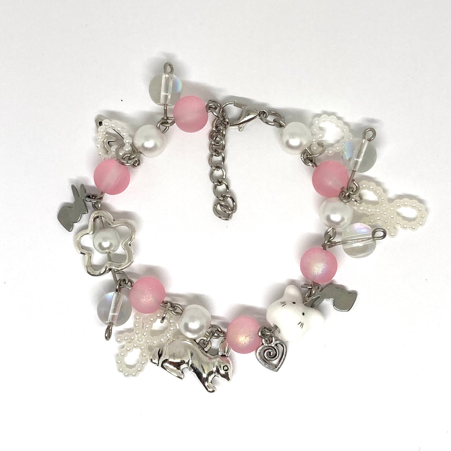 Pink Bunny charm bracelet