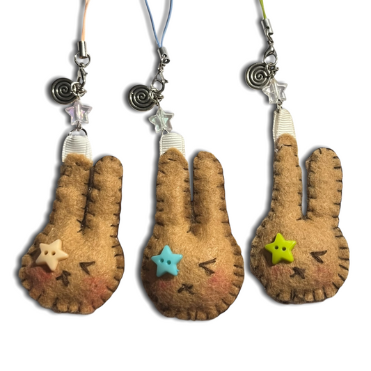 Felt Bunny Phone Charms
